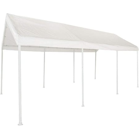 Impact Canopy Carport 10 FT 8In x 20 FT, 8 legs, Steel Pipes, White 070018003